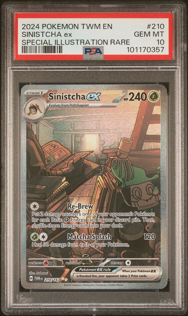 2024 Pokemon Twm En-twilight Masquerade 210 Sinistcha Ex Special Illustration Rare PSA