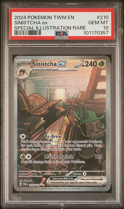 2024 Pokemon Twm En-twilight Masquerade 210 Sinistcha Ex Special Illustration Rare PSA