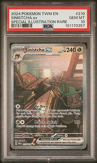 2024 Pokemon Twm En-twilight Masquerade 210 Sinistcha Ex Special Illustration Rare PSA
