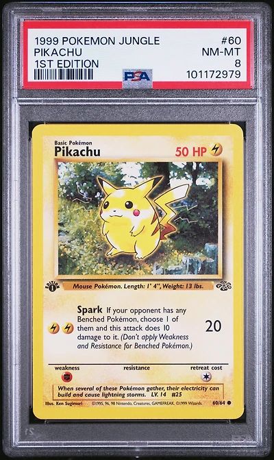 1999 Pokemon Jungle 60 Pikachu 1st Edition PSA