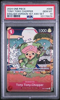 2024 One Piece English Version 1st Anniversary Set 006 Tony Tony Chopper PSA 10