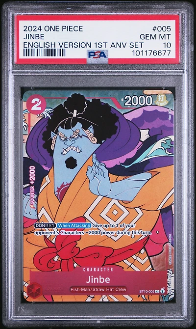 2024 One Piece English Version 1st Anniversary Set 005 Jinbe PSA 10