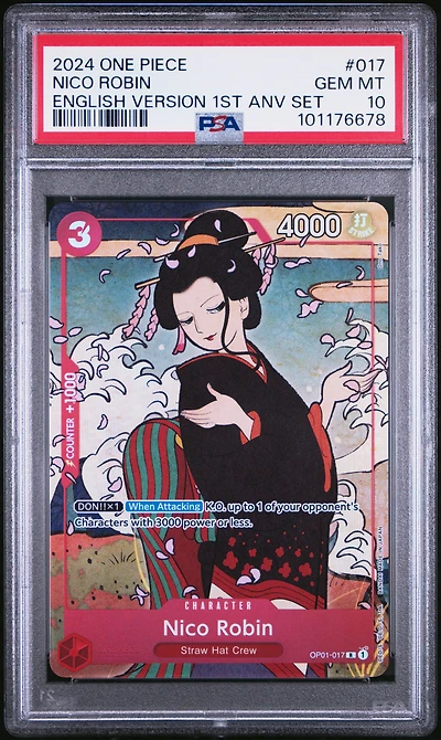 2024 One Piece English Version 1st Anniversary Set 017 Nico Robin PSA 10