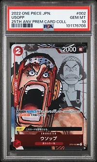 2022 One Piece Japanese 25th Anniversary Premium Card Collection 002 Usopp PSA 10