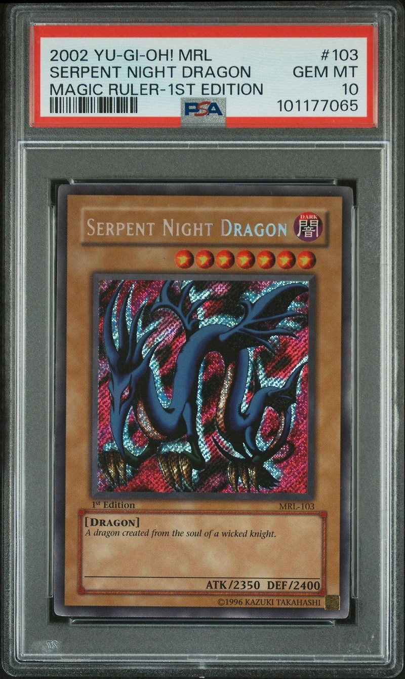 2002 Yu-gi-oh! Mrl-magic Ruler 103 Serpent Night Dragon 1st Edition PSA