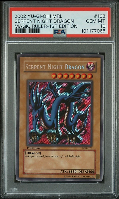 2002 Yu-gi-oh! Mrl-magic Ruler 103 Serpent Night Dragon 1st Edition PSA