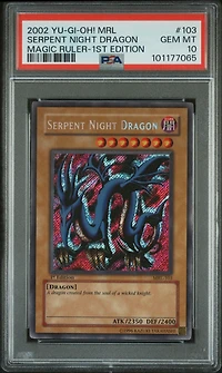 2002 Yu-gi-oh! Mrl-magic Ruler 103 Serpent Night Dragon 1st Edition PSA