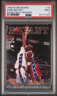 1996 Score Board Basketball Rookies 15 Kobe Bryant PSA 9