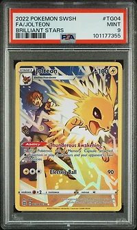 2022 Pokemon Sword & Shield Brilliant Stars Tg04 Full Art/jolteon PSA