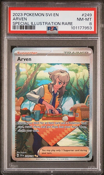 2023 Pokemon Svi En-scarlet & Violet 249 Arven Special Illustration Rare PSA