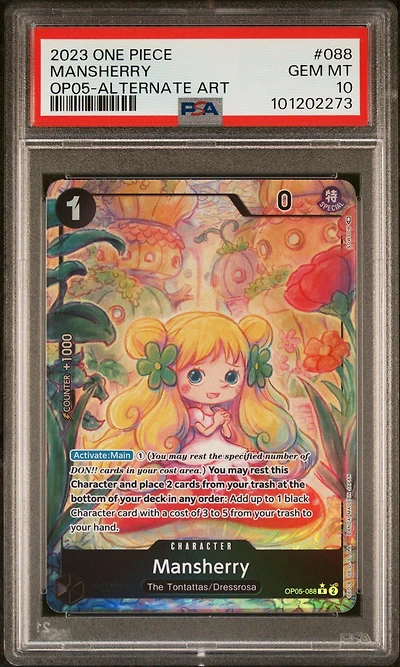 2023 One Piece Op05-awakening Of The New Era 088 Mansherry Alternate Art PSA 10