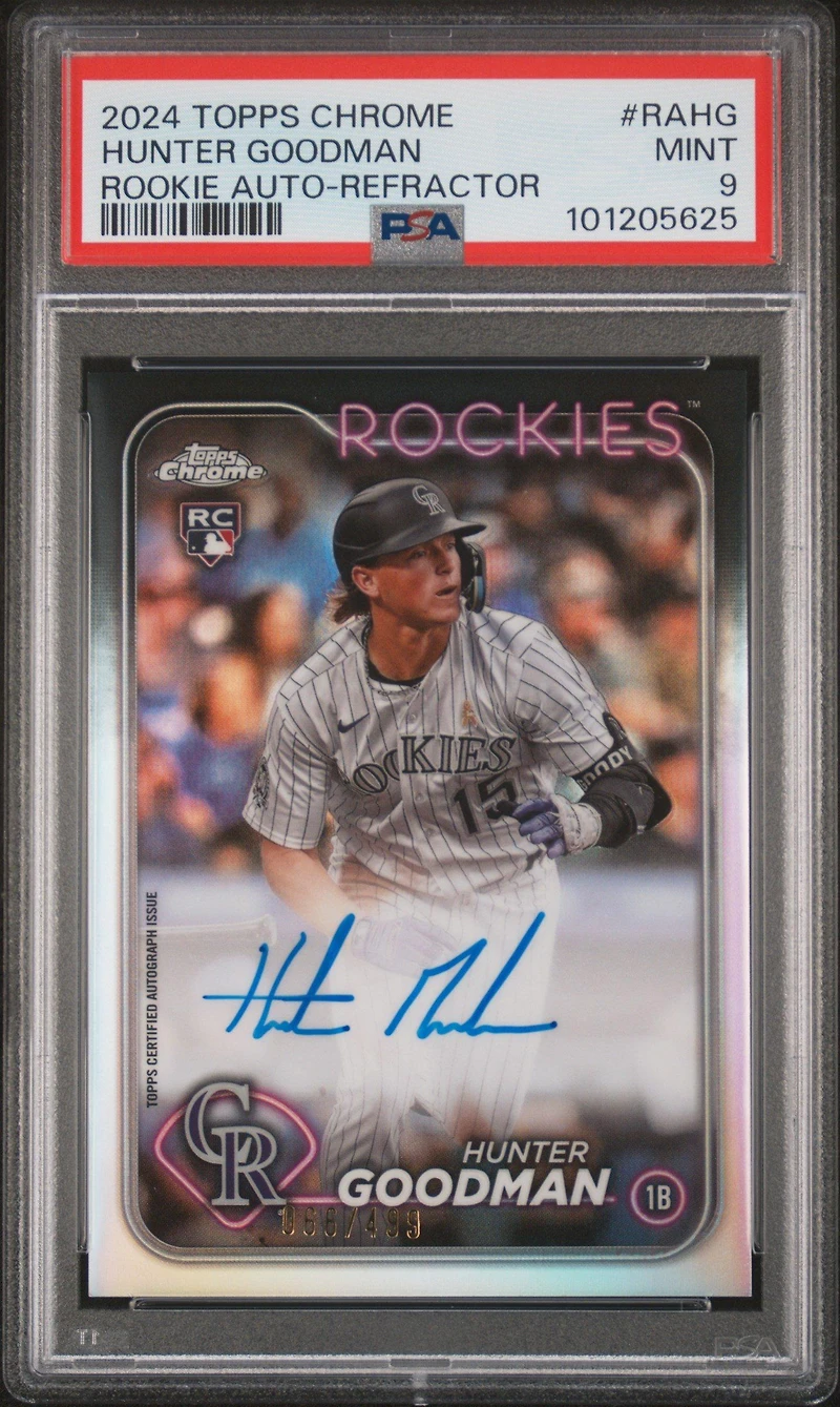 2024 Topps Chrome Rookie Autographs Rahg Hunter Goodman Refractor PSA 9