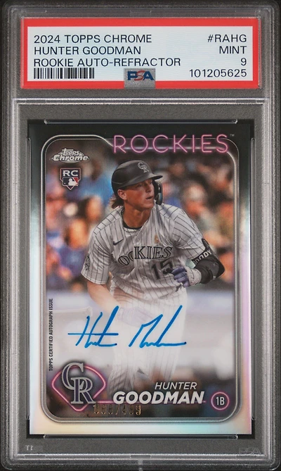 2024 Topps Chrome Rookie Autographs Rahg Hunter Goodman Refractor PSA 9
