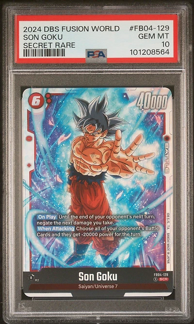 2024 Dragon Ball Super Card Game Fusion World Ultra Limit Fb04-129 Son Goku Secret Rare PSA 10