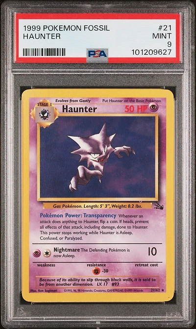 1999 Pokemon Fossil Haunter PSA