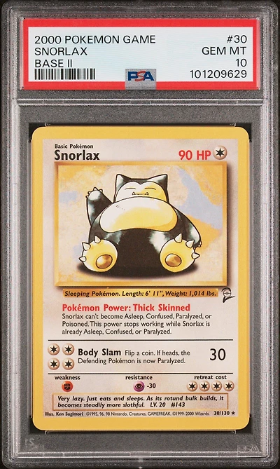 2000 Pokemon Game Base Ii 30 Snorlax PSA