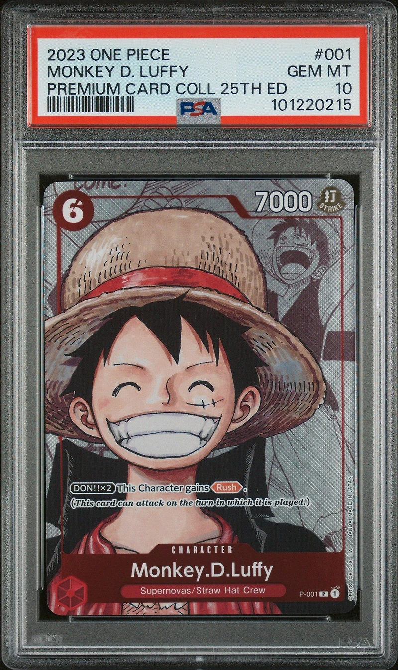 2023 One Piece Premium Bandai Premium Card Collection 25th Edition 001 Monkey D. Luffy PSA 10