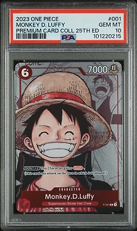 2023 One Piece Premium Bandai Premium Card Collection 25th Edition 001 Monkey D. Luffy PSA 10