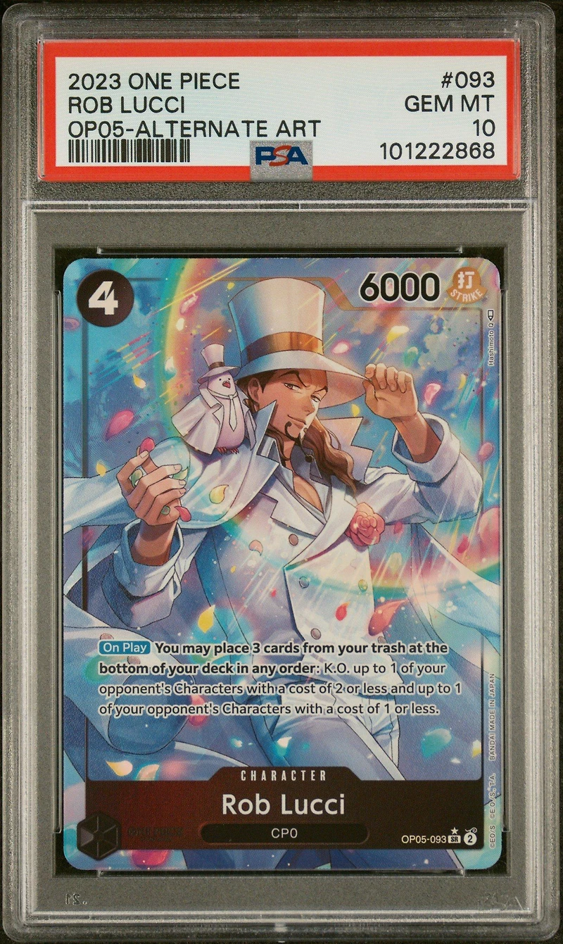 2023 One Piece Op05-awakening Of The New Era 093 Rob Lucci Alternate Art PSA 10