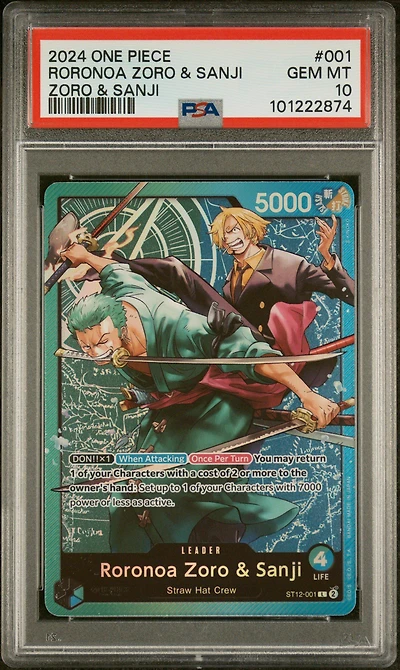 2024 One Piece Starter Deck-zoro & Sanji 001 Roronoa Zoro/sanji PSA 10