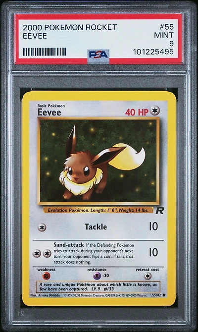 2000 Pokemon Rocket 55 Eevee PSA