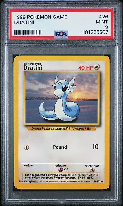 1999 Pokemon Game 26 Dratini PSA