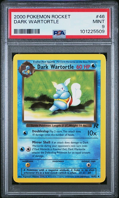2000 Pokemon Rocket 46 Dark Wartortle PSA