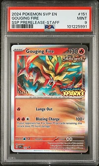 2024 Pokemon Svp En-sv Black Star Promo 151 Gouging Fire Surging Sparks Prerelease-staff PSA 9