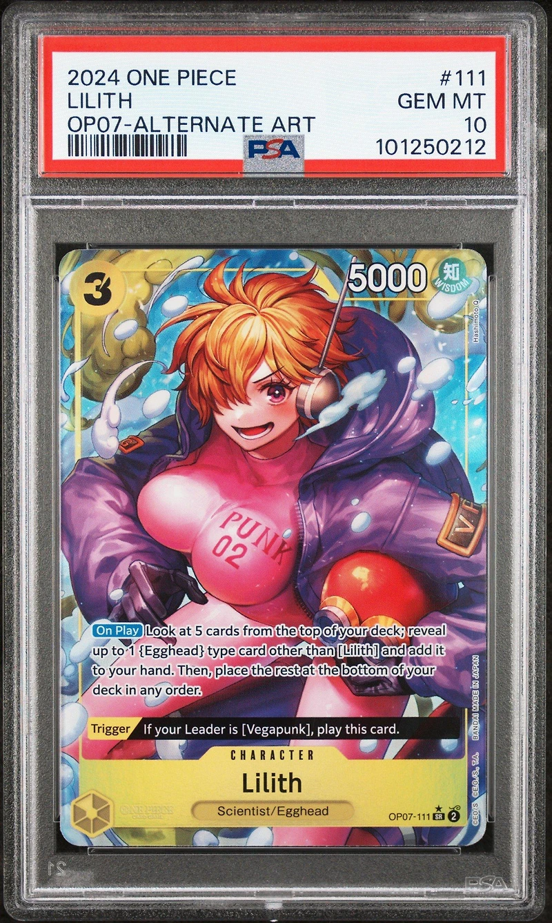 2024 One Piece Op07-500 Years In The Future 111 Lilith Alternate Art PSA 10
