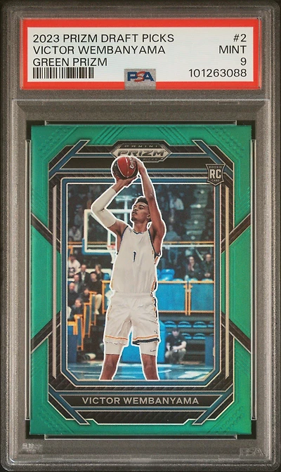 2023 Panini Prizm Draft Picks 2 Victor Wembanyama Green Prizm PSA
