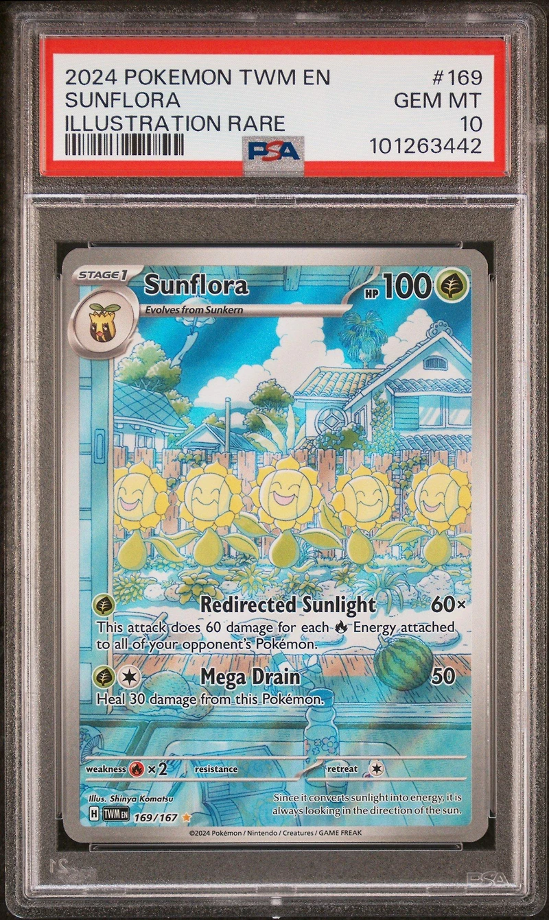 2024 Pokemon Twm En-twilight Masquerade 169 Sunflora Illustration Rare PSA