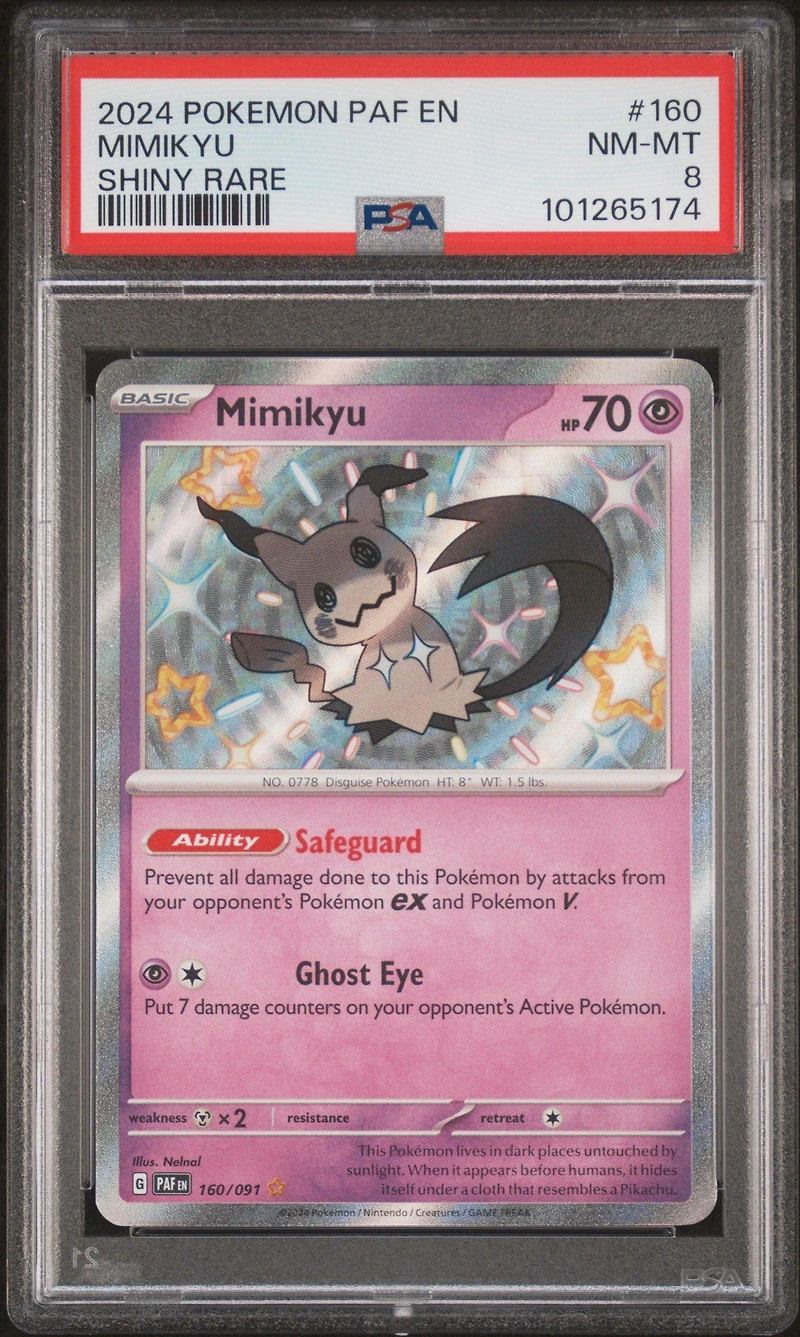 2024 Pokemon Paf En-paldean Fates 160 Mimikyu Shiny Rare PSA