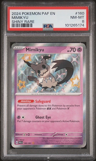 2024 Pokemon Paf En-paldean Fates 160 Mimikyu Shiny Rare PSA