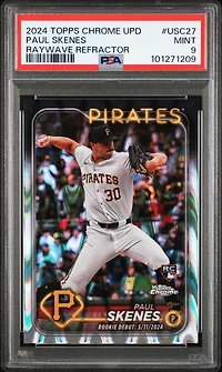 2024 Topps Chrome Update Usc27 Paul Skenes Raywave Refractor PSA