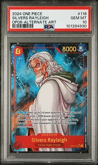 2024 One Piece Two Legends 118 Silvers Rayleigh Alternate Art PSA 10