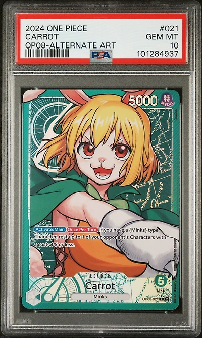 2024 One Piece Two Legends Carrot Alternate Art PSA 10