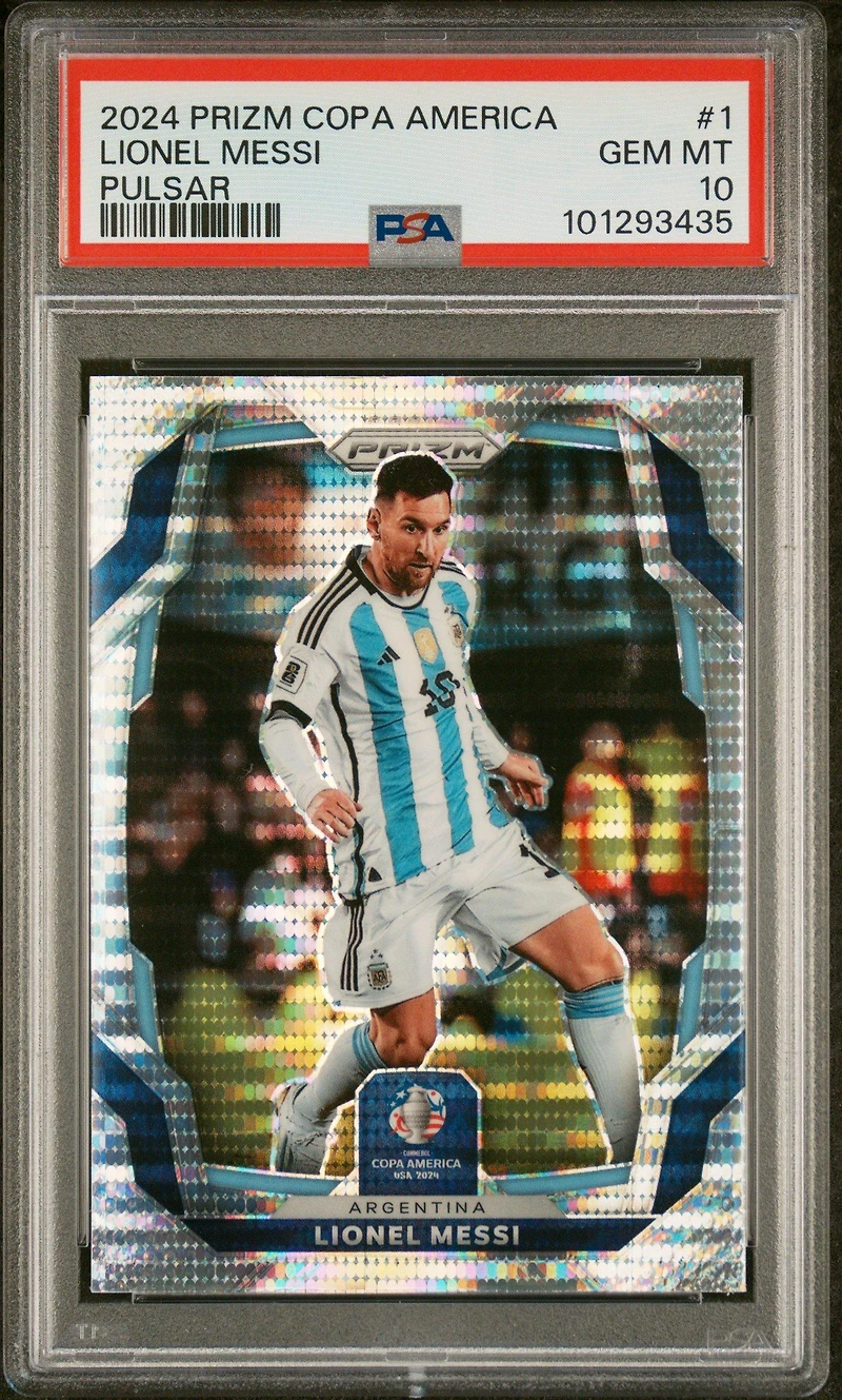 2024 Panini Prizm Conmebol Copa America 1 Lionel Messi Pulsar PSA 10