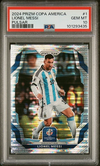 2024 Panini Prizm Conmebol Copa America 1 Lionel Messi Pulsar PSA 10