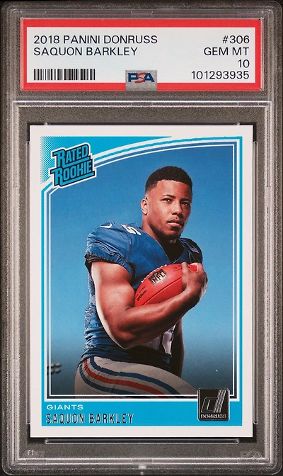 2018 Panini Donruss 306 Saquon Barkley PSA