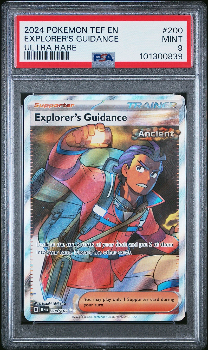2024 Pokemon Tef En-temporal Forces 200 Explorer's Guidance Ultra Rare PSA