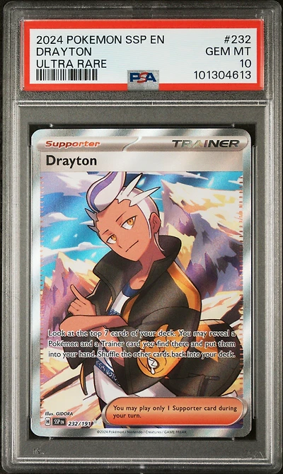 2024 Pokemon Ssp En-surging Sparks 232 Drayton Ultra Rare PSA