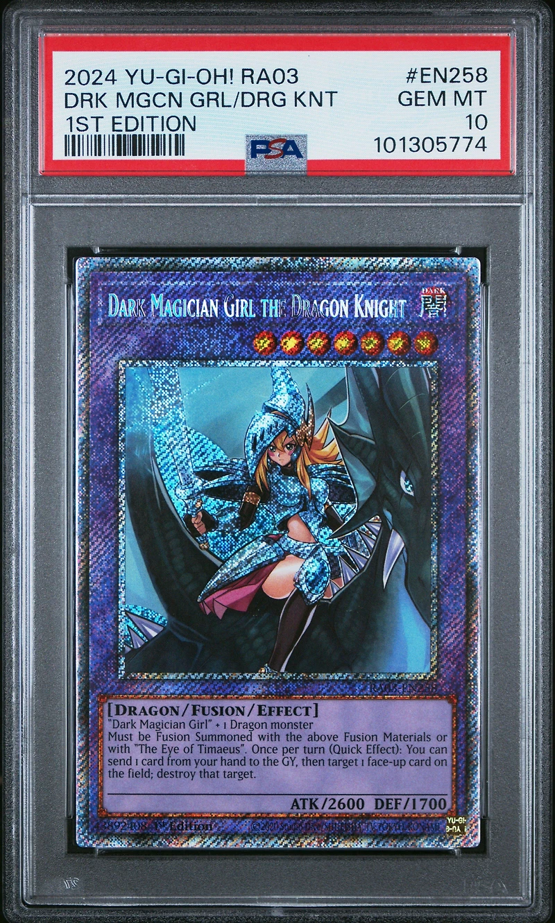 2024 Yu-gi-oh! Ra03-quarter Century Bonanza En258 Dark Magician Girl The Dragon Knight 1st Edition PSA 10