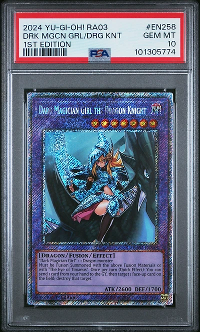 2024 Yu-gi-oh! Ra03-quarter Century Bonanza En258 Dark Magician Girl The Dragon Knight 1st Edition PSA 10
