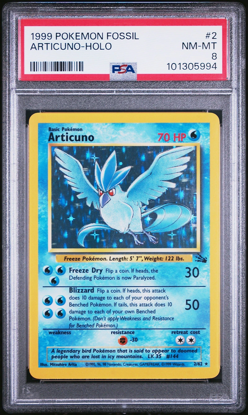 1999 Pokemon Fossil 2 Articuno-holo PSA