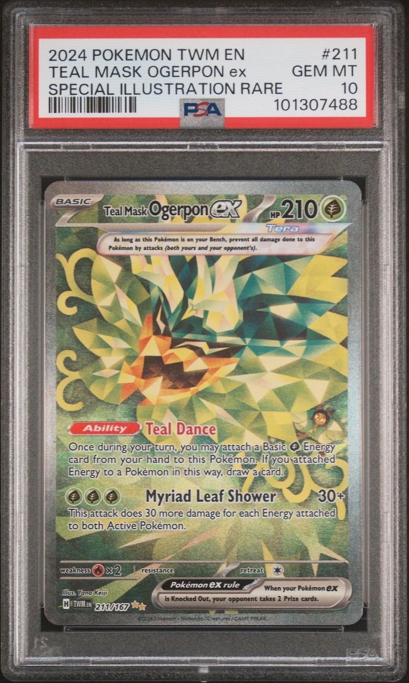 2024 Pokemon Twm En-twilight Masquerade 211 Teal Mask Ogerpon Ex Special Illustration Rare PSA
