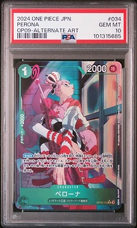 2024 One Piece Japanese Op09-emperors In The New World 034 Perona Alternate Art PSA 10