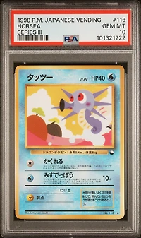 1998 Pokemon Japanese Vending 116 Horsea Series Iii PSA 10
