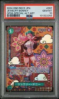 2024 One Piece Japanese Two Legends 007 Jewelry Bonney Special Alternate Art PSA 10