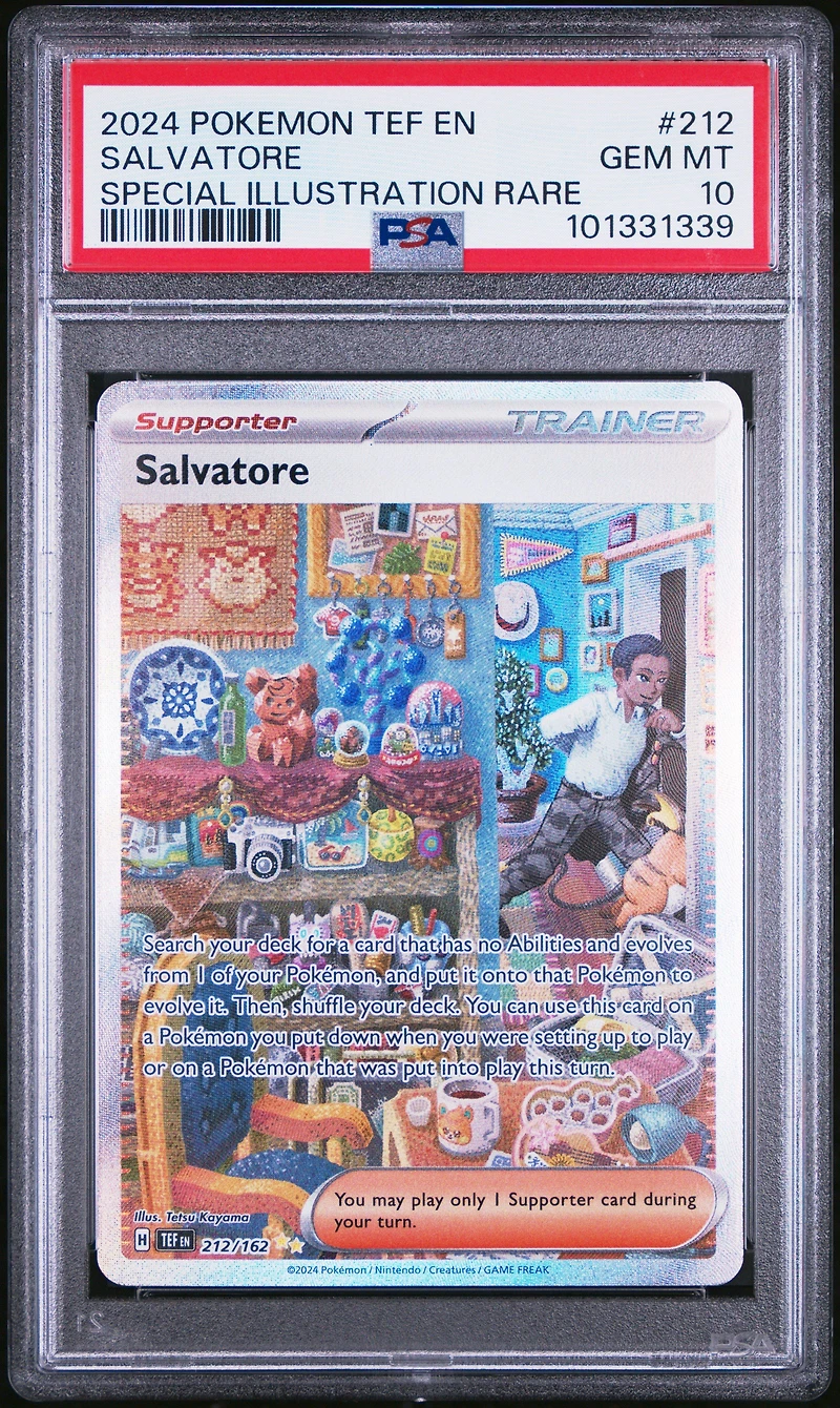 2024 Pokemon Tef En-temporal Forces 212 Salvatore Special Illustration Rare PSA