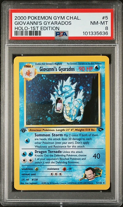 2000 Pokemon Gym Challenge 5 Giovanni's Gyarados Holo-1st Edition PSA